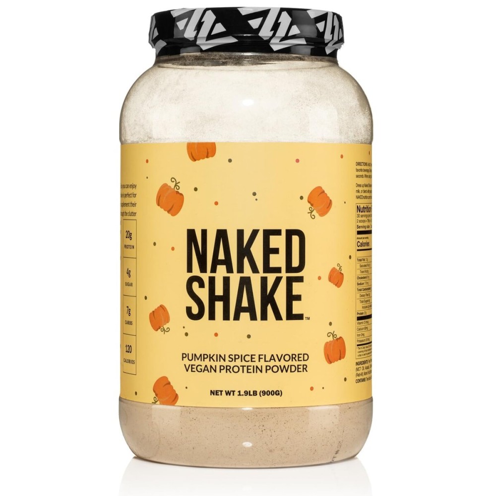 NAKED Shake - Pumpkin Spice Protein Shake - Flavored Plant Based Protein with MCT Oil - Gluten-Free, Soy-Free, No GMO Or Artificial Sweeteners - 30 Servings