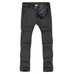 TBMPOY Men\'s Snow Ski Hiking Pants Waterproof Winter Fleece Lined Pants Camping Skiing Ice Fishing Pants with Belt 01 Thick Dark Grey L