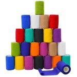 12/24/48/72pcs Self Adhesive Bandage Wraps, 2in 5 Yards, Multicolor (3 Inch, 24 Pack Multicolor)