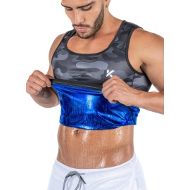 Kewlioo Men\'s Heat Trapping Pullover Sweat Enhancing Vest - Sauna Suit Shirt Compression Vest Shapewear Top for Gym Exercise