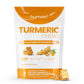 Humann Turmeric Chews Supplement - Clinically Studied High Absorption Curcumin Complex - Orange Citrus Flavor - from SuperBeets Makers - Joint Health - 30 Count