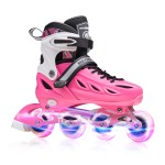 METROLLER Inline Skates for Girls and Boys, Women, Men 4 Sizes Adjustable Inline Skates with Light Up Wheels, Illuminating Beginner Skates for Kids & Adult Youth.