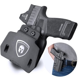 WARRIORLAND OWB Kydex Paddle Holster, Fit for Springfield Armory Hellcat Pistol, Outside Waistband 1.5\'\' / 1.75\'\' Paddle, Posi-Click Audible Retention Lock, Optic Cut Ready, Right Hand