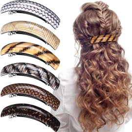 WILLBOND 6 Pcs Hair Barrettes for Women Large Barrettes Hair French Clips Pin Retro Clasp for Mom Gifts Women Accessories, 6 Colors(Multicolor,Elegant)
