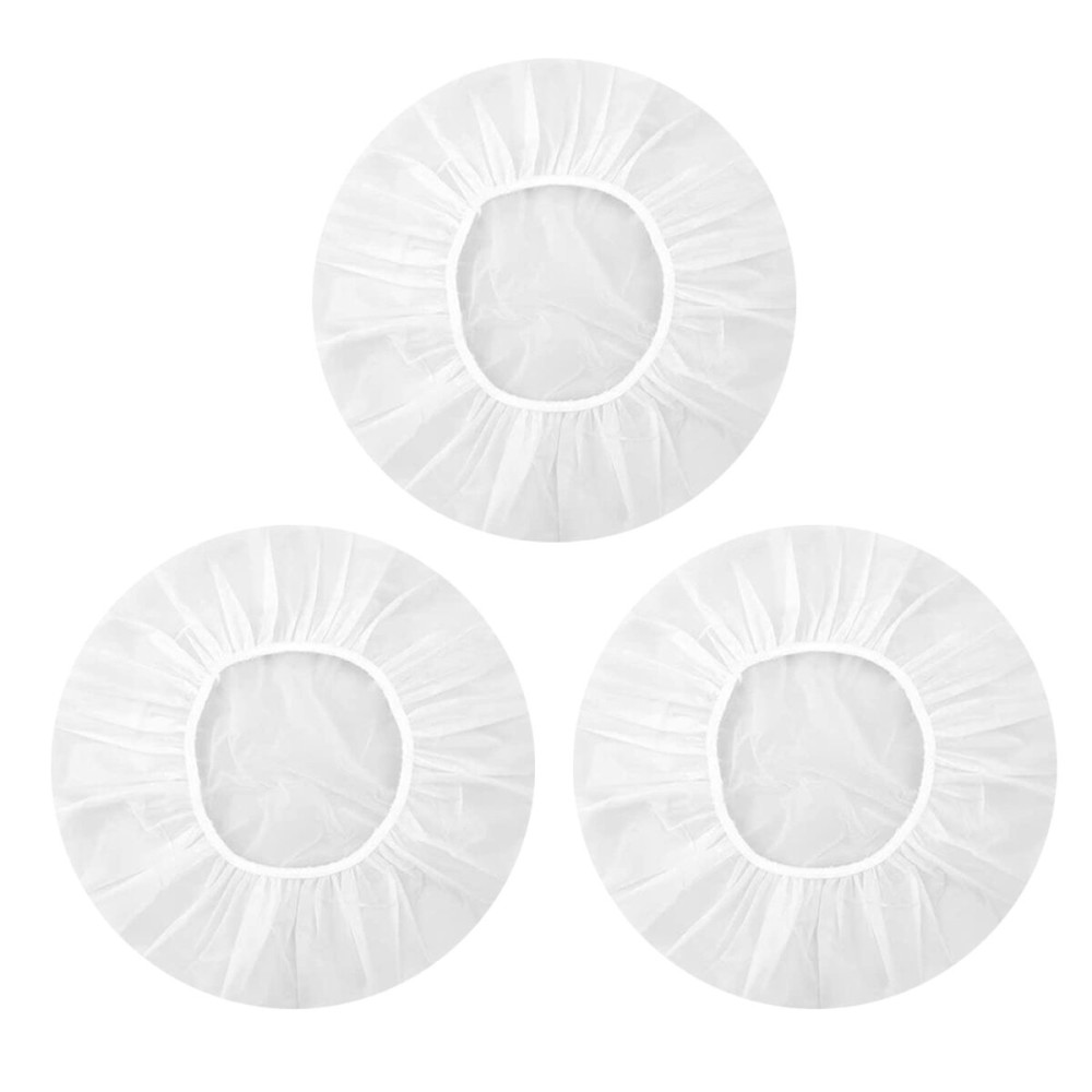 Shower Caps, 3 Pcs Waterproof Bath Caps Plastic Reusable Shower Caps Elastic Band Bath Hair Hat for Women Ladies Spa Salon