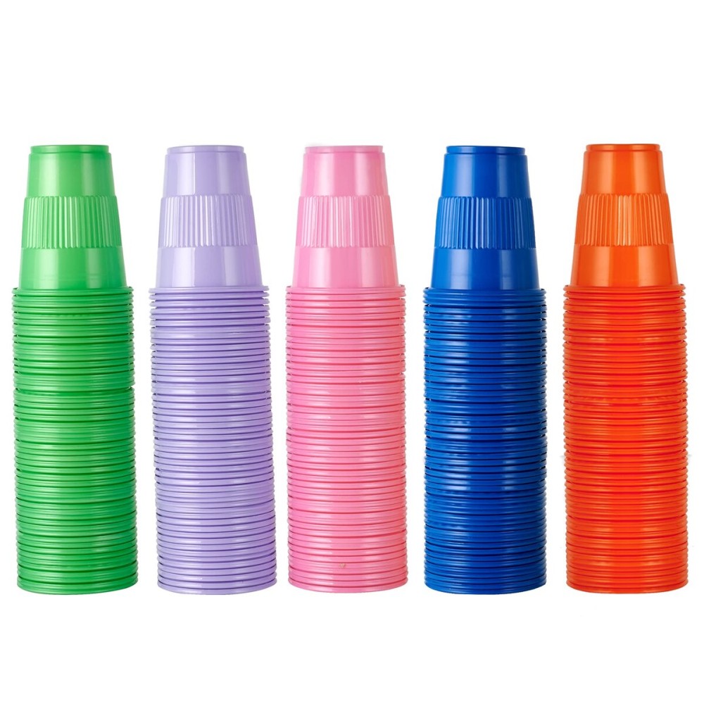 Lilymicky 500 Pack 5 oz Plastic Cups, Disposable Drinking Cups in Assorted Colors Can Be Used As Tasting, Party Tumblers, Jelly Party Shot