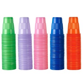 Lilymicky 500 Pack 5 oz Plastic Cups, Disposable Drinking Cups in Assorted Colors Can Be Used As Tasting, Party Tumblers, Jelly Party Shot