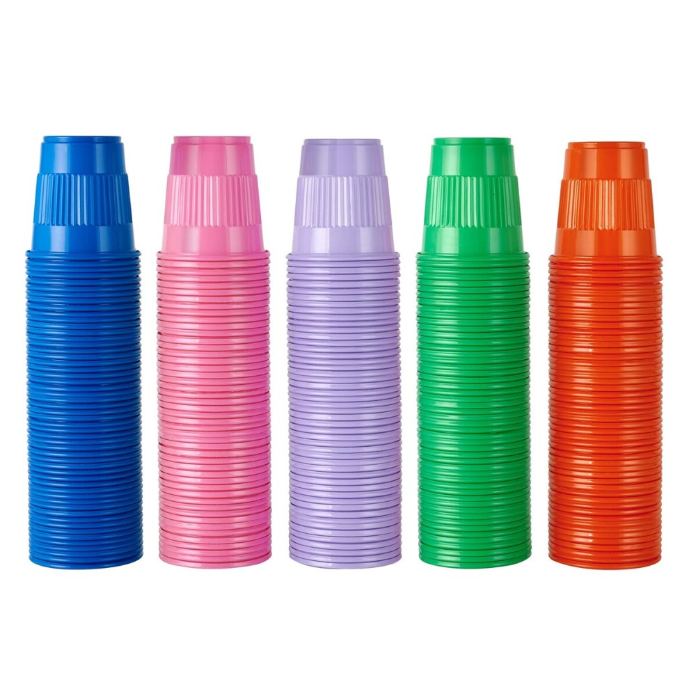 Lilymicky 500 Pack 3 oz Plastic Party Cups, Disposable Bathroom Cups in Assorted Colors Can Be Used for Tasting Jelly Party Shot