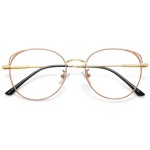 SOJOS Cat Eye Blue Light Blocking Glasses for Woman Hipster Metal Frame Womens Eyeglasses She Young SJ5027, Brown&Gold Frame/Anti-Blue Light Lens