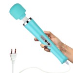 CHARMING Wired Powerful Handheld Back Massager with 10 Strong Vibrations Modes, Personal Therapy Massager for Sports Recovery, Muscle Aches, Body Pain-Light Blue