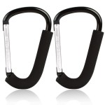 BeiLan Large D-Shape Aluminum Carabiner Hooks: 6.3 x 3.9 - 2Pcs Mommy Hooks for Stroller, Shopping Cart, Pram, etc.