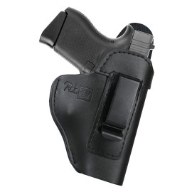 IWB Leather Holster, Inside Waistband Carry Gun Holster Compatible with Glock 19/43/43X Springfield XDS/Hellcat Taurus G2C/G3/G3C/GX4 S&W M&P Shield 9mm Ruger LC9S/MAX 9/Security 9 HK CZ SCCY CPX1