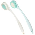 BEDELITE Back Bath Brush Long Handle for Shower of 2 - Soft Shower Brush for Men & Women,Back Brush Scrubber - 16.4 Long Skin Exfoliator for Bath Scrubber Body Brush2 Pack, Blue & Ivory
