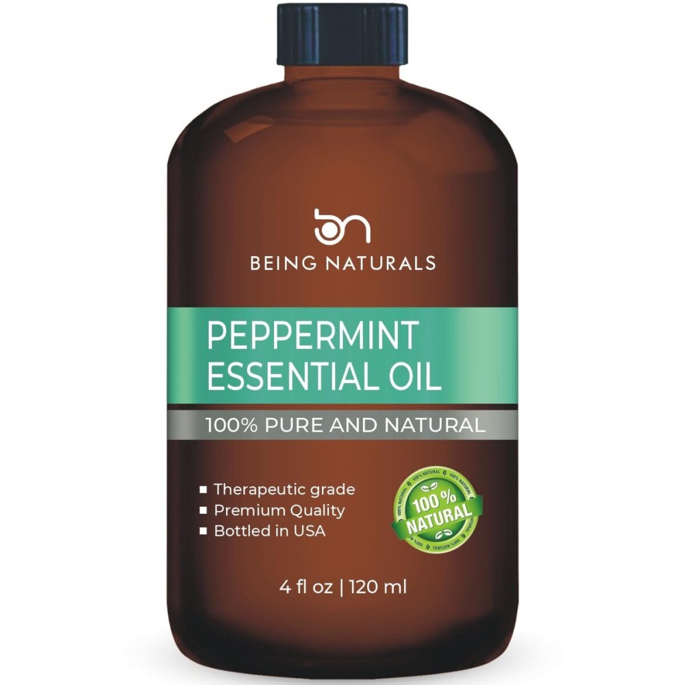 Peppermint Essential Oil - Huge 4 FL OZ - 100% Pure & Natural - Premium Natural Oil with Glass Dropper (Peppermint Oil)