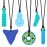 Chew Necklaces for Sensory Kids, 6 PCS Sensory Chew Necklaces for Boys Girls with ADHD, SPD, Autism, Chewing Needs, Silicone Chewy Necklaces Chew Toys for Adults Used for Reliving Anxiety and Stress