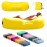 Nevlers Yellow Inflatable Lounger | 210T Polyester Air Couch | No-Pump Blow Up Chair | Inflatable Chair w/ 450lbs. Cap., Pockets & Matching Bag | for Use as Outdoor Inflatable Couch for Adults & Kids