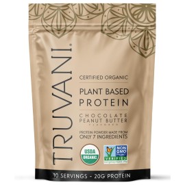 Truvani Vegan Pea Protein Powder | Chocolate Peanut Butter | 20g Organic Plant Based Protein | 10 Servings | Keto | Gluten & Dairy Free | Low Carb | No Added Sugar