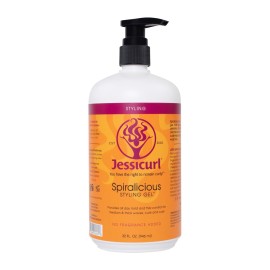 Jessicurl Spiralicious Gel, No Fragrance Added, 32 Fl oz - Curl Defining Hair Gel for Frizz Control and All Hair Types
