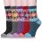 Velice Wool Socks for Women Merino Wool Boot Hiking Thick Thermal Warm Winter Crew Cushion Cozy Work Socks 5 Pairs(Snowflake-01)