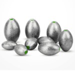 AMYSPORTS Egg Lead Fishing Weights Kit Drop Bass Weights Sinker Tackle Saltwater Casting Fishing Sinkers Set Oval Freshwater 20pcs 1/10oz