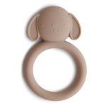 mushie Silicone Baby Teether Toy | Dog Brown