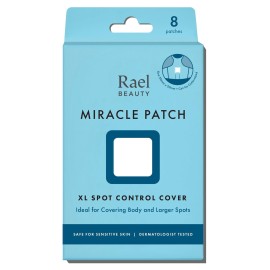 Rael Pimple Patches, Miracle XL Spot Control Cover - Hydrocolloid Acne Pimple Patch for Face, Zits & Blemish, Back and Body, Korean Skin Care (8 Count)