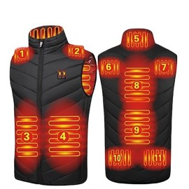 HSOSK Heated Vest USB Electric Heated Vest Heating Jacket Winter Vests for Outdoor Motorcycle Camping Fishing Skiing