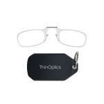 ThinOptics Keychain Case and Readers Rectangular Reading Glasses, Black, 44 mm + 1