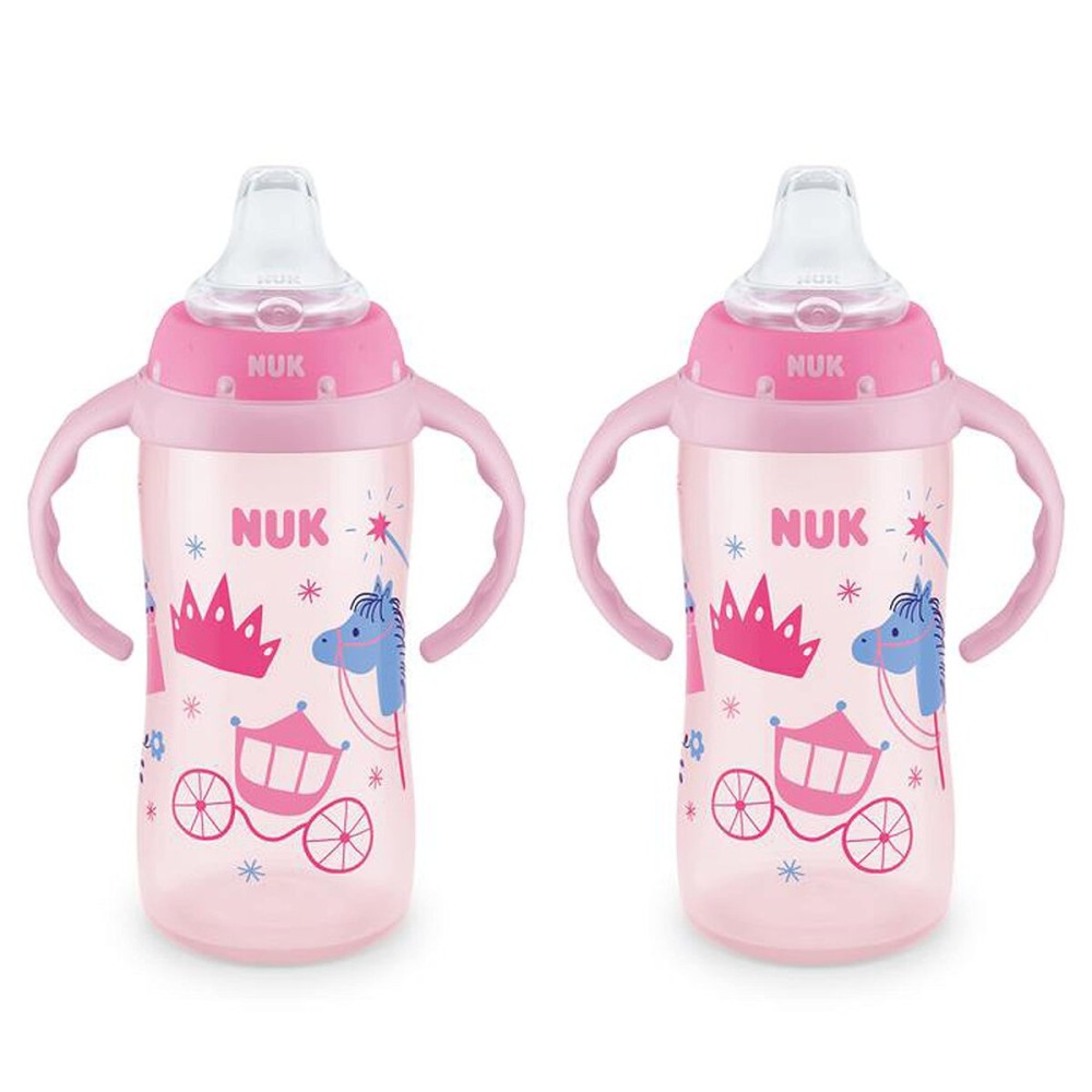 NUK Learner Cup, 10 oz, 8+ Months, 2 Count - BPA Free, Spill Proof Sippy Cup