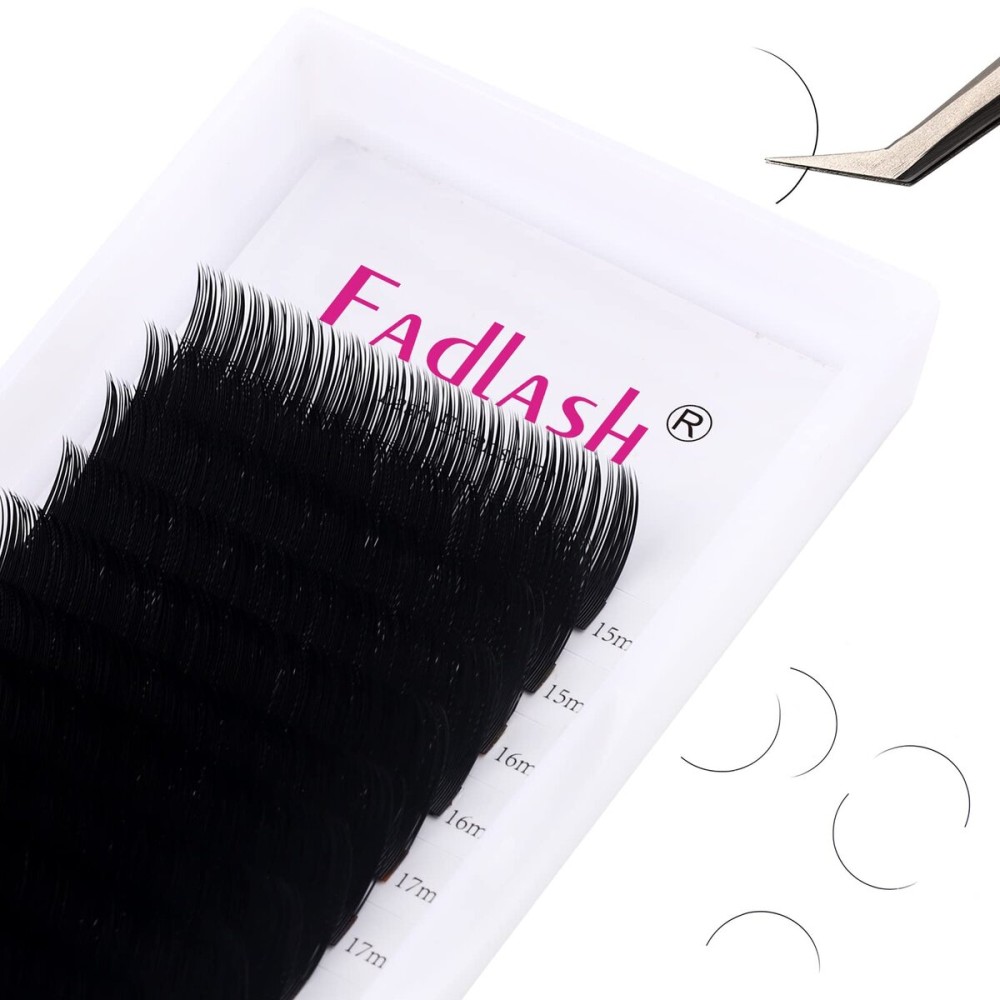 Eyelash Extension 0.15 B Curl Classic Lashes 15-20mm Mixed Tray Lash Extension Premium Classic Lash Extensions Black Single Lashes (0.15-B, 15-20mm)