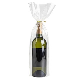 Morepack Cellophane Bags for Wine Bottles,6x18 Inches 50Pcs Clear Wine Gift Cello Bags With Twist Ties (Flat, No Gusset)