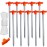 ABCCANOPY 15 Inch Tent Stakes 10 Pcs Non-Rust Metal Ground Anchors, Heavy Duty Spikes with 4 Ropes for Outdoor Camping, Orange
