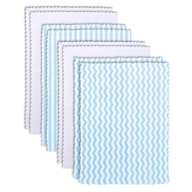 8 Pack Super Soft Baby Burp Cloths, Baby Washcloths, Ultra Absorbent Large Newborn Burping Cloth for Boy and Girl, Milk Spit Up Rags, Unisex for Baby Sensitive Skin, Aquamarine and White,16  12 Inch