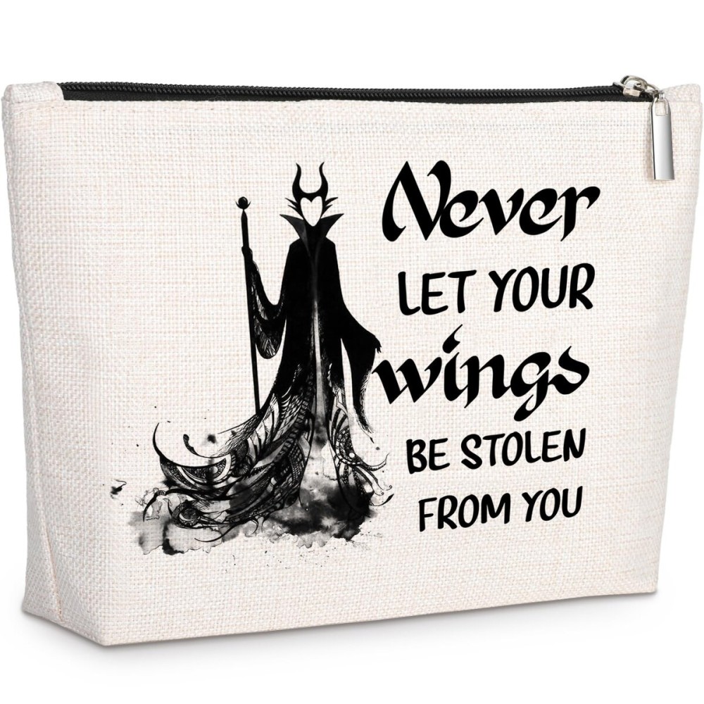 GevGuxLuo Friends Gift for Women, Inspirational Birthday Christmas Gifts for Her Best Friend Bestie Sister, Never Let Your Wings Be Stolen from You, Makeup Bag