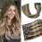Aison Balayage Clip in Hair Extensions Real Human Hair 70G Light Brown to Blonde Highlights 100% Remy Human Hair Extensions 7pcs 16clips for Women 20 Inch
