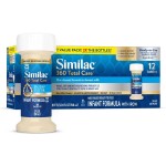 Similac 360 Total Care Infant Formula, Has 5 HMO Prebiotics, Our Closest Prebiotic Blend to Breast Milk, Non-GMO, Baby Formula, Ready to Feed, 2-fl-oz Bottle, Pack of 12