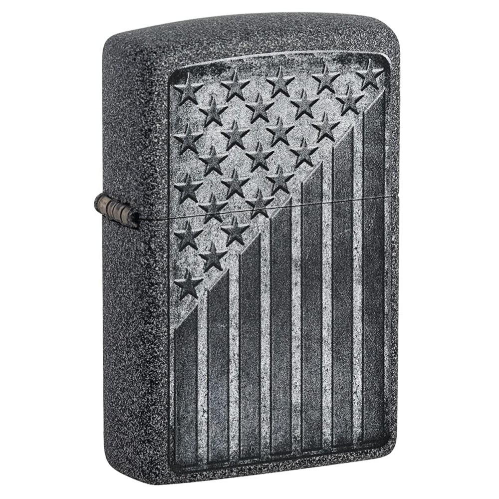 Zippo Stars and Stripes Design Iron Stone Pocket Lighter