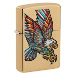 Zippo Tattoo Eagle Design Brushed Brass Pocket Lighter