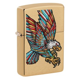 Zippo Tattoo Eagle Design Brushed Brass Pocket Lighter