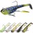 GOTOUR Pre-Rigged Soft Fishing Lures, Curly Tail Swimbait Lures for Bass Fishing, Lifelike Soft Tadpole Swimbait with Spinner for Crappie Trout FishingAll Season Freshwater Fishing Bait for Warriors