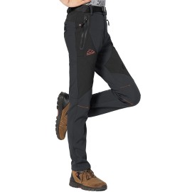 Rdruko Women\'s Winter Hiking Pants Waterproof Windproof Fleece Lined Warm Ski Snow Insulated Pants(Dark Gray, US XS)