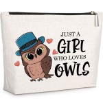 GevGuxLuo Owl Gifts for Owl Lovers, Owl Makeup Bag for Women Birthday Gifts for Daughter Sister Bestie, Cute Owl Themed Gifts Animal Lovers Gifts for Women, Who Loves Owls Makeup Bag