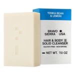Bravo Sierra Body & Hair All-In-One Soap Bar - Tonka Bean & Lemon, 7 oz - Coconut, Shea Butter and Oat Flour for Soft Skin and Healthy Hair