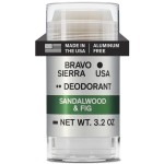 Aluminum-Free Deodorant for Men by Bravo Sierra, 1-Pack - Contains Natural Ingredients - Long Lasting All-Day Odor and Sweat Protection -Sandalwood and Fig, 3.2 oz - Paraben-Free, Vegan & Cruelty-Free