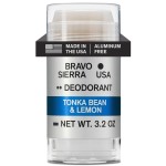 Aluminum-Free Deodorant for Men by Bravo Sierra, 1-Pack - Contains Natural Ingredients -Long Lasting All-Day Odor and Sweat Protection -Tonka Bean and Lemon, 3.2 oz -Paraben-Free, Vegan & Cruelty-Free