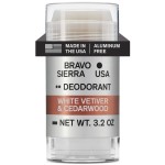 Aluminum-Free Deodorant for Men by Bravo Sierra, 1-Pack-Contains Natural Ingredients-Long Lasting All-Day Odor and Sweat Protection-White Vetiver & Cedarwood, 3.2 oz-Paraben-Free, Vegan & Cruelty-Free