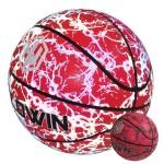 HW HOLOWIN Reflective Glowing Holographic Luminous Basket Ball for Night Game, Perfect HoloHoops Toys (red, Size 7)