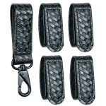 TAFTACFR Basketweave Duty Belt Keeper with Double Snaps(Set of 4) +1 Keeper with Strong Metal Key Clip(1 Pack)