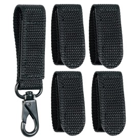 TAFTACFR Duty Belt Keeper with Double Snaps(Set of 4) +1 Keeper with Strong Metal Key Clip(1 Pack)