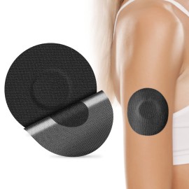 HONYOU 25Pack Libre 2 Plus Sensor Covers & Lingo CGM Patches Waterproof Freestyle Bandage Without Hole Flexible Adhesive Patch Compatible for Libre 1/2/3/Plus & Enlite Guardian, Black